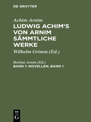cover image of Novellen, Band 1